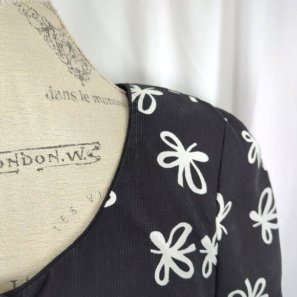 Vintage Maggy London Jeannene Booher Skirt Set Medium Top Black Bow - Picture 5 of 11